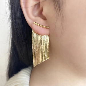 Golden tassel earrings