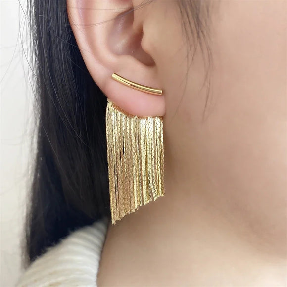 Golden tassel earrings