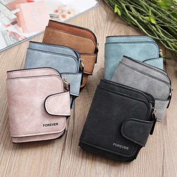 Small casual wallet Matt color pu leather