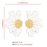white big petal flower stud earrings