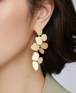 New design  irregular flower copper plated drop earrings