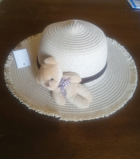 Teddy bear straw hat