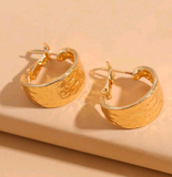 Textured Solid gold Earrings