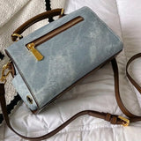 Waterproof PU leather bucket two tones bag
