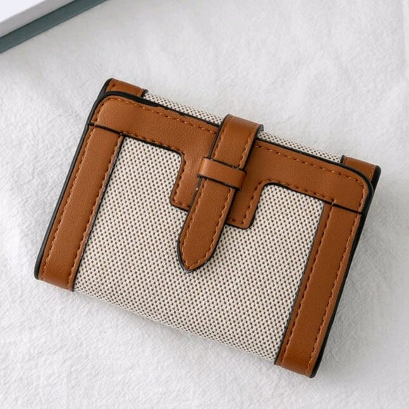 Two tone stitch detail small classic wallet