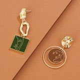 Retro figure design drop earrings