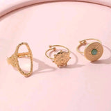 3 pieces set retro stainless steel rings