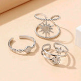Stainless steel 3pcs set silver rings
