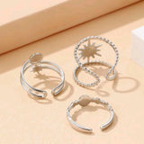 Stainless steel 3pcs set silver rings