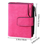 Matte Buckle Design Hot Pink Leather Small Wallet
