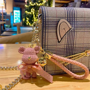 Pink wolly beat Keychain