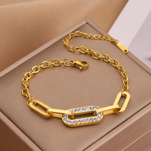 Stainless steel bracelet Charm zircon Chain