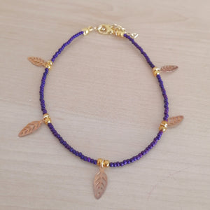 Dark purple leaves anklet