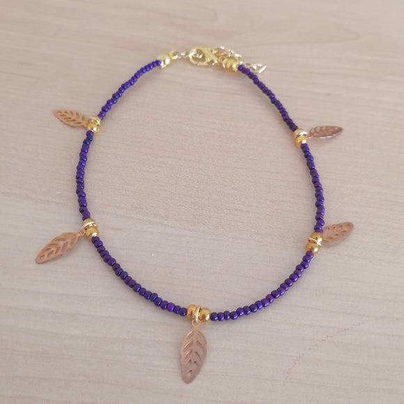 Dark purple leaves anklet