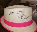Live life in full bloom straw hat