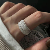 Silver copper Color Unique Lines Open Ring