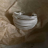 Silver copper Color Unique Lines Open Ring