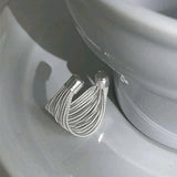 Silver copper Color Unique Lines Open Ring