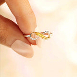 Stainless steel Dual Color Feather Adjustable Ring
