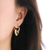 Detachable heart Earrings tow colors Stainless Steel