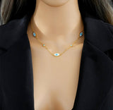stainless steel blue eyes trend choker necklace
