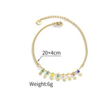 stainless steel anklet drop colorful beads