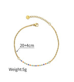 stainless steel anklet with colorful beads