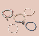 5pcs set Tassel Charm Beaded Bracelet
