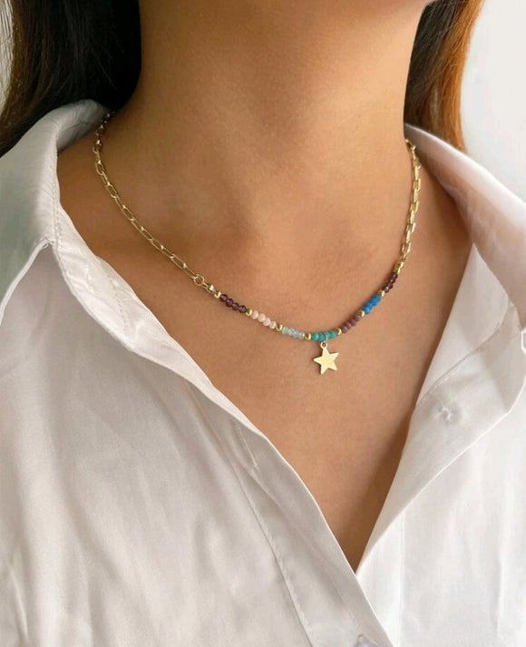 Star Charm Beaded Necklace