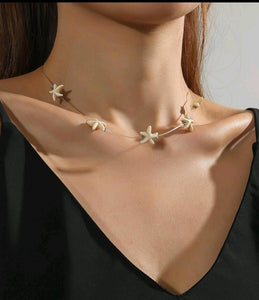 1pc Boho Starfish transparent Necklace For Women