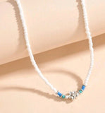 1pc Boho Flower Decor Beaded Necklace For Women
