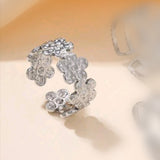 Flower stainless adjustable ring