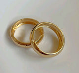 2pcs/Set Thick gold Textured Metal Bracelets