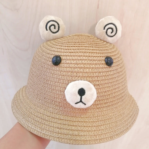 Bear straw hat handmade
