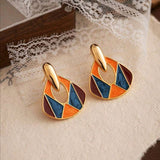 French retro drop colorful earrings