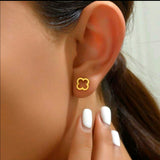 18k gold 4 Leaf Stud Earrings