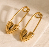 Heart lock gold earrings
