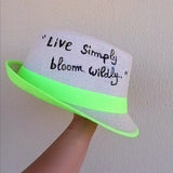Straw hat hand painted flowers