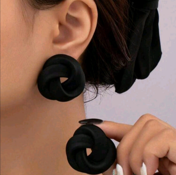 Punk Style black Flower Earrings