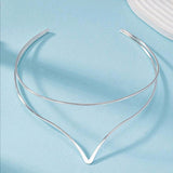 Simple Wire Cuff silver Choker