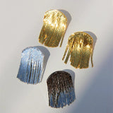 Fringed stud vintage metal earrings