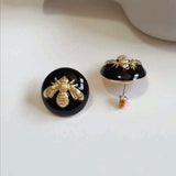 Bee Decor Round Stud Earrings