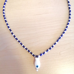 Slim surfer fish necklace