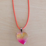Tropiscape heart pendant necklace
