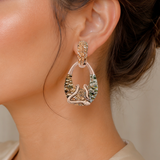 stone image snake acrylic earrings