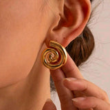 Geometric spiral zink alloy earrings