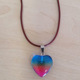 Tropiscape heart pendant necklace