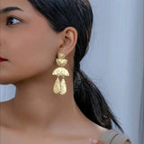 Boho gold drop earrings
