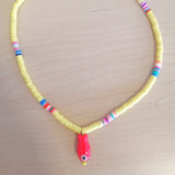 Slim surfer fish necklace