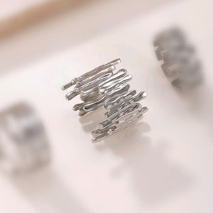 Polka dot adjustable stainless ring